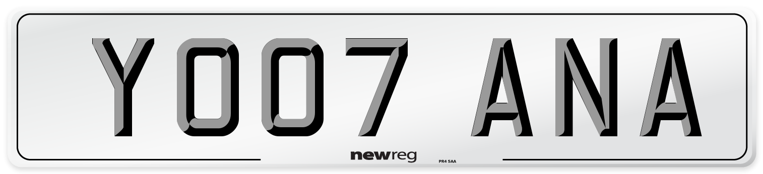 YO07 ANA Number Plate from New Reg